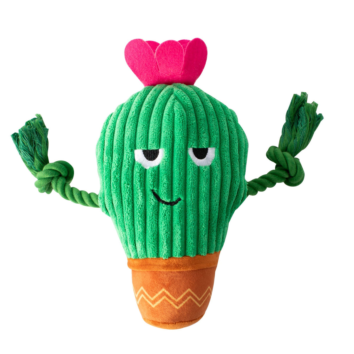 Fringe Studio Plush Squeaker Dog Toy - You Grow Chica Cactus — front view