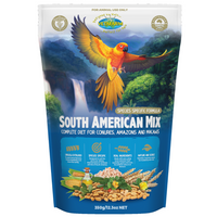 Vetafarm South American Mix complete diet for conures, amazons and macaws, 350g bag