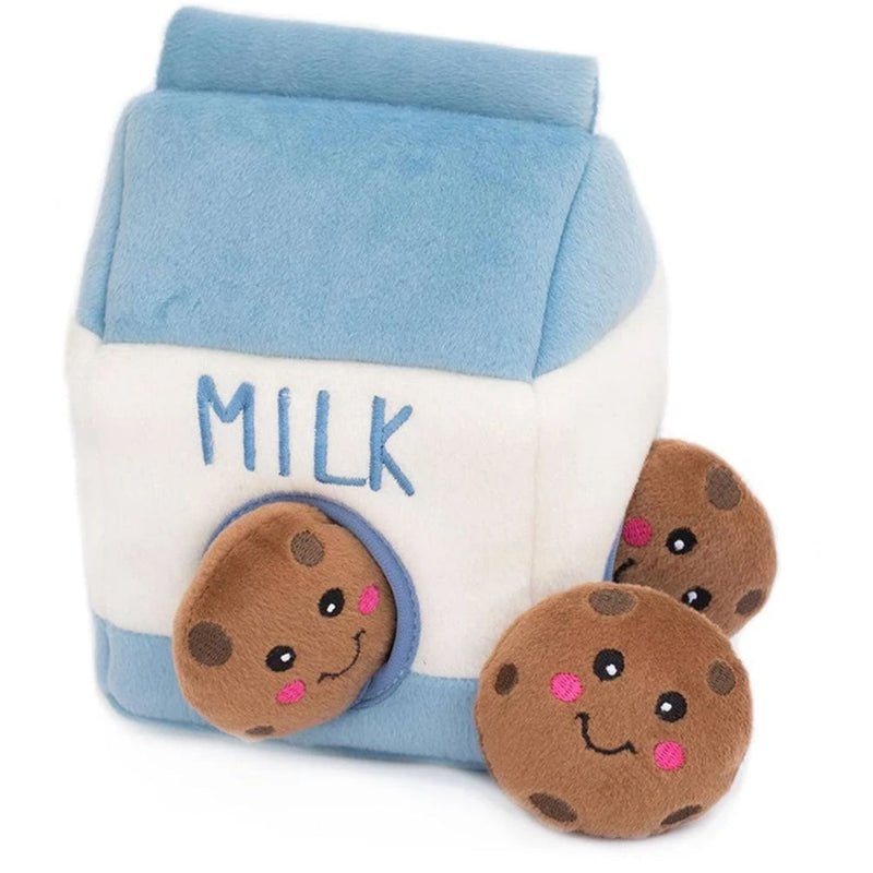 Zippy Paws Dog Toys Plush Burrow - Milk and Cookies | PeekAPaw Pet Supplies