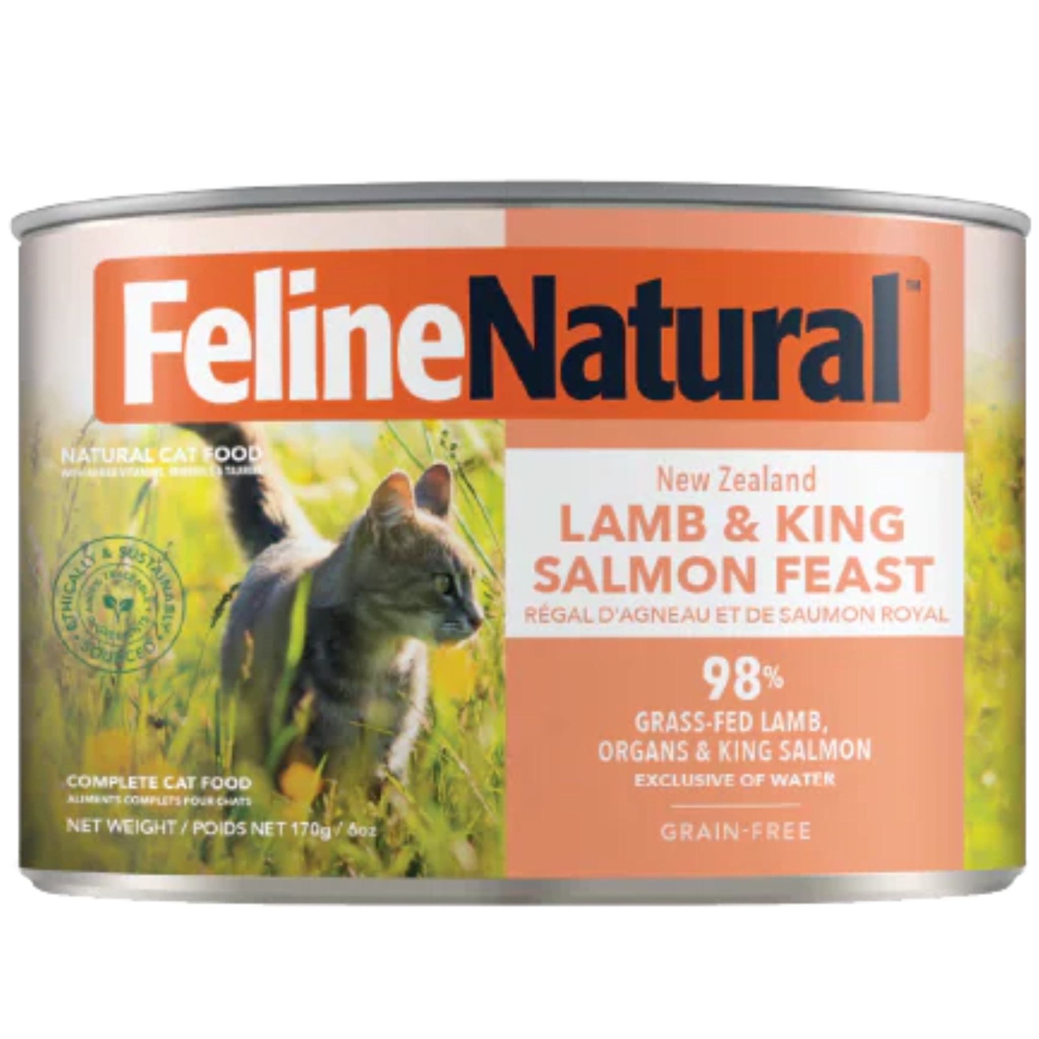 Feline Natural Canned Lamb & Salmon Wet Cat Food | PeekAPaw