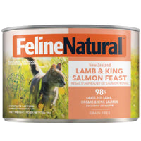 Feline Natural Lamb & King Salmon canned cat food — 98% grass-fed New Zealand lamb with wild-caught king salmon