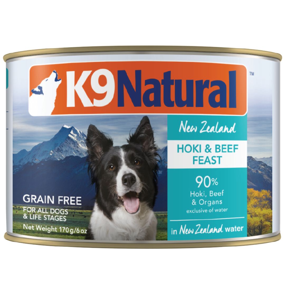 K9 Natural Canned Hoki & Beef Feast Wet Dog Food | PeekAPaw