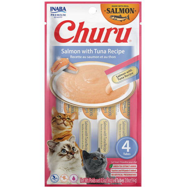 Inaba Cat Treat Churu Puree Salmon Tuna