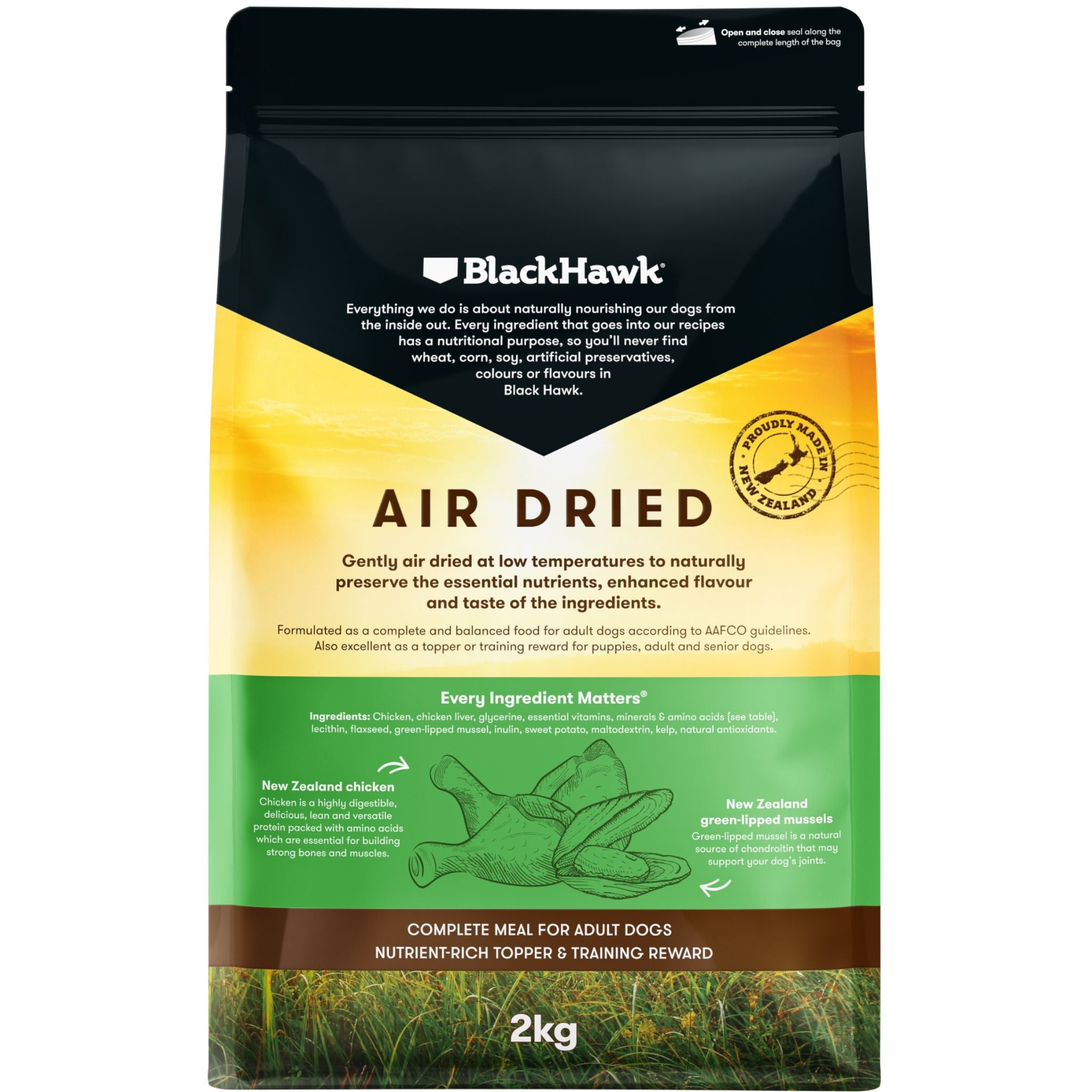 Black Hawk Chicken Air Dried Adult Dog Food