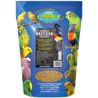 Vetafarm Parrot Breeder Pellets, 2kg bag with parrot border artwork