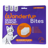 Wonderfur Senior Support Bites pouch for cats, purple pack, blueberry flavour