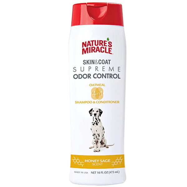 Nature's Miracle Skin & Coat Supreme Odor Control - Oatmeal Shampoo & Conditioner for Dogs - 437ml | PeekAPaw Pet Supplies