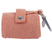 Lilly and Dash boucle waste bag holder in Terracotta with a press stud flap and metal clip