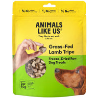 Animals Like Us Grass-Fed Lamb Tripe dog treats, packaging front