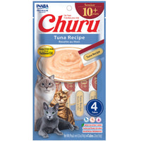 Inaba Churu Senior 10+ Tuna Recipe cat treats, front of the 4-tube pack