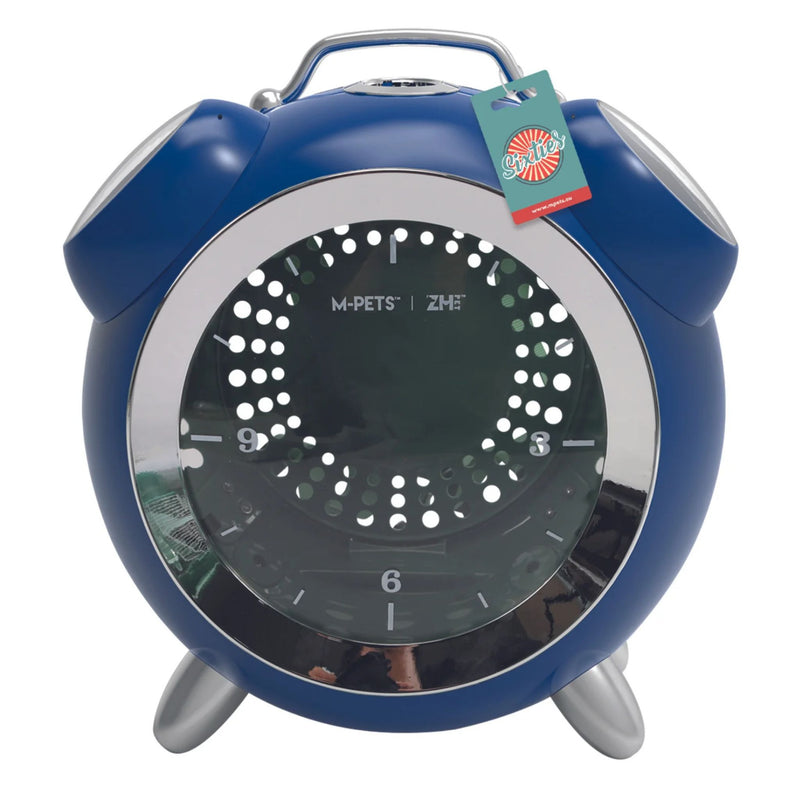 M-Pets SIXTIES Clock Pet Carrier Blue | PeekAPaw Pet Supplies