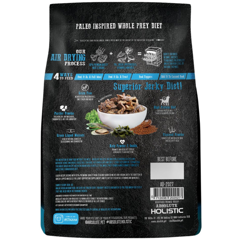 Absolute Holistic Air Dried Dog Food Blue Mackerel & Lamb