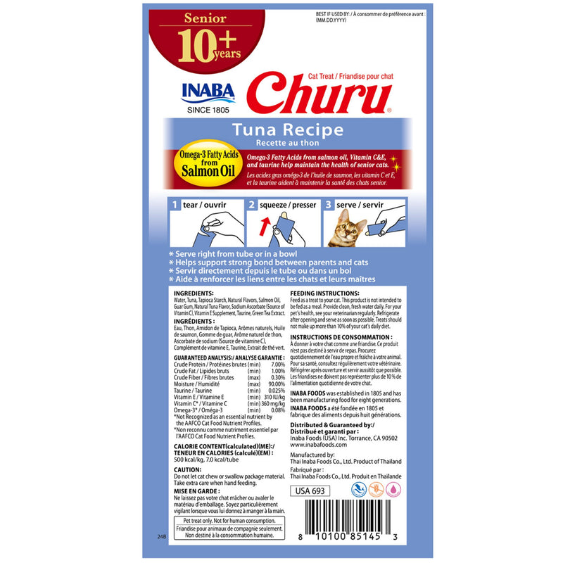 Inaba Cat Treat Churu Puree Senior 10+ Tuna
