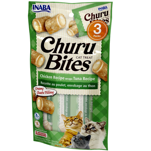 Inaba Cat Treat Churu Bites Chicken Wraps with Tuna