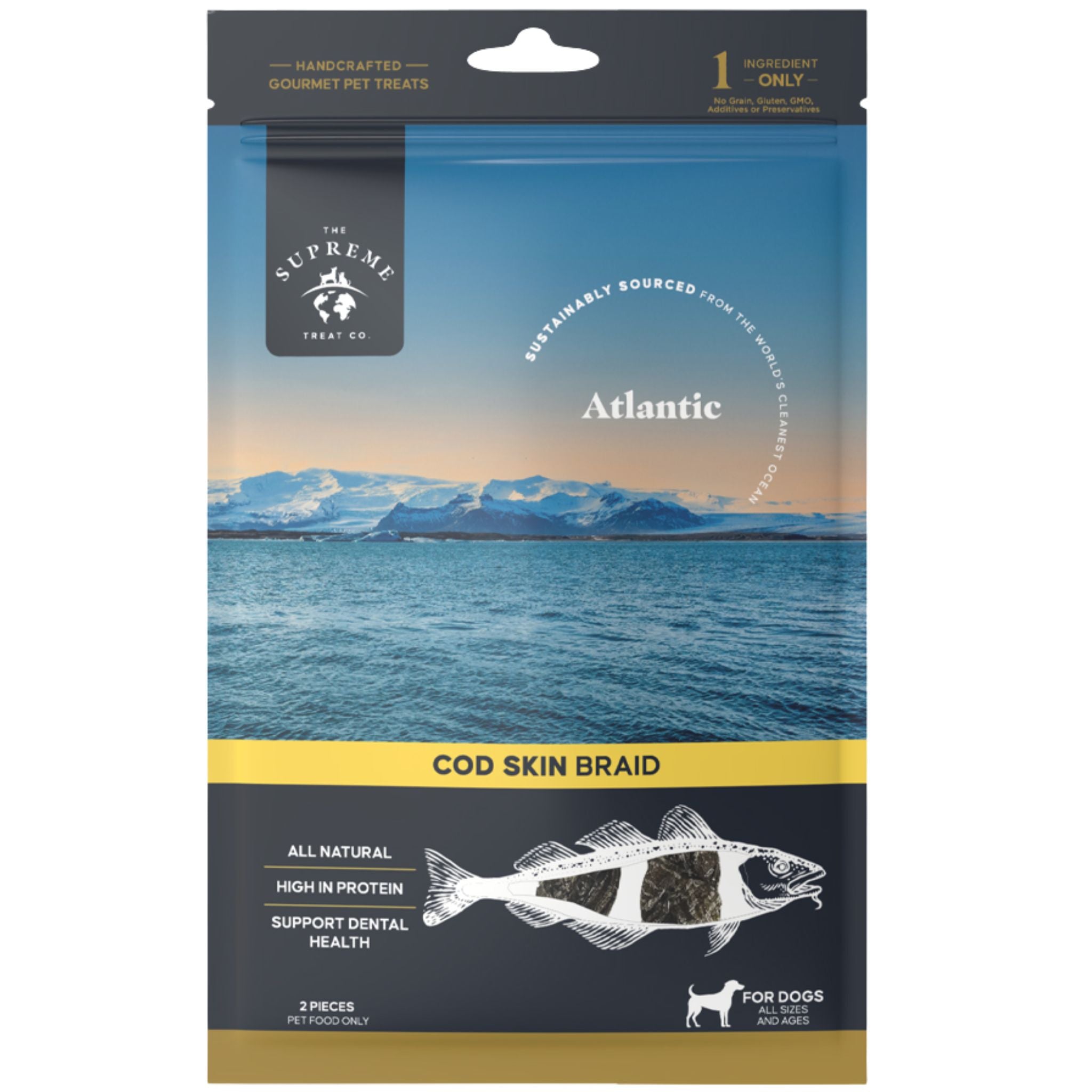 The Supreme Treat Co Braid Cod Skin Dog Treats
