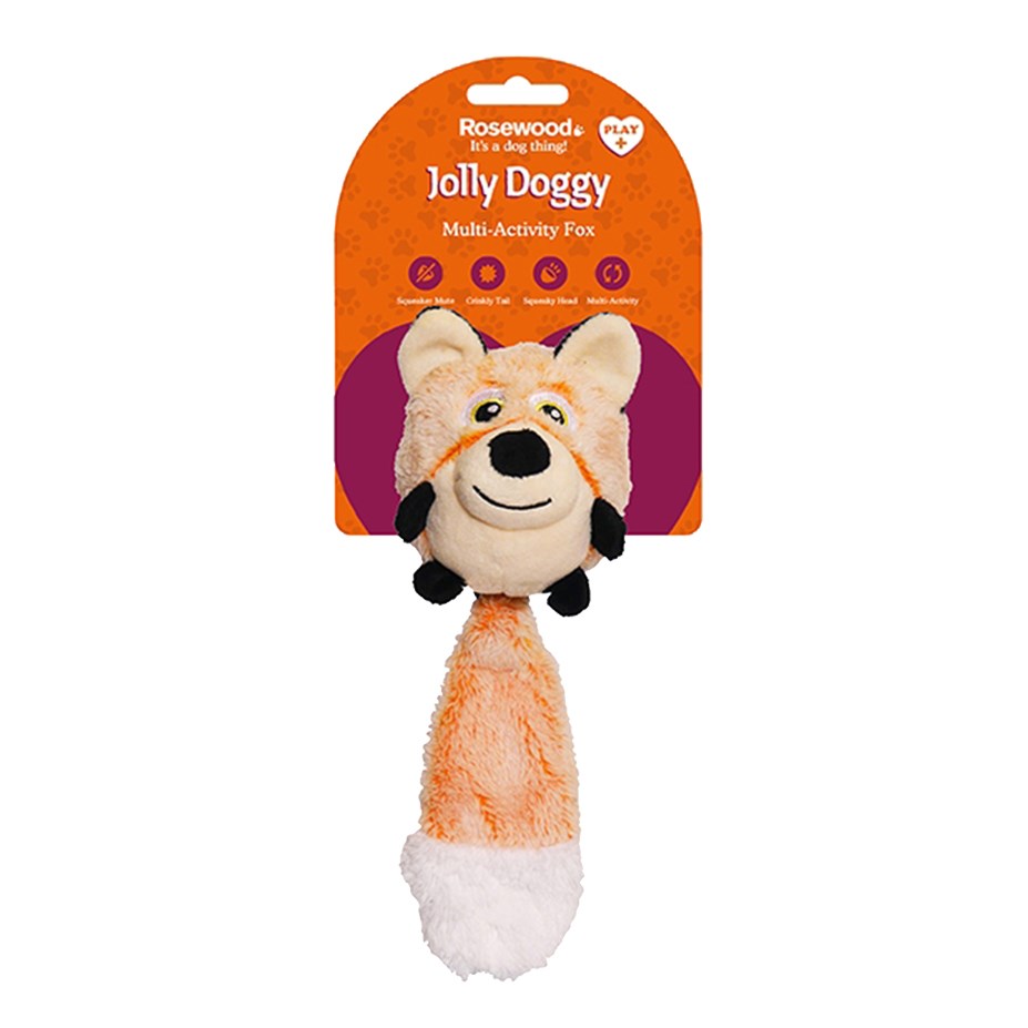 Rosewood Dog Toys Squeak Switch Fox