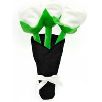 Zippy Paws plush dog toy shaped as a wedding bouquet of white roses