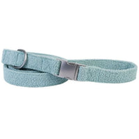 Lilly and Dash boucle dog leash in Sage, soft blue-green lead with a silver clasp