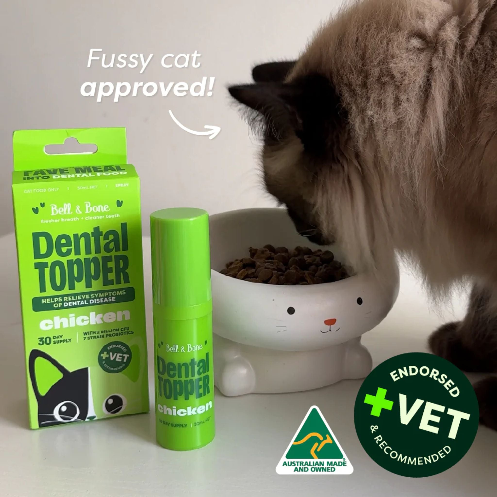 Bell and Bone Cat Dental Topper - Chicken