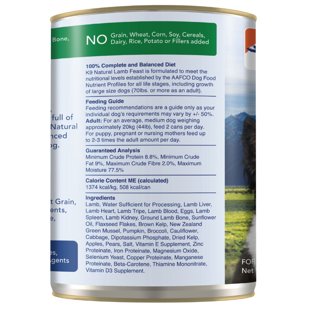K9 Natural Canned Lamb Feast