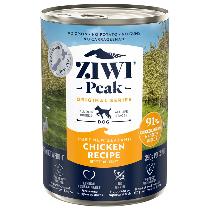 ZIWI Peak Dog Food Cans Free-Range Chicken 390g | PeekAPaw Pet Supplies
