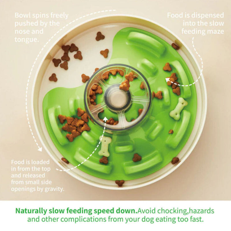 Pet DreamHouse SPIN UFO Maze Interactive Dog Bowl and Slow Feeder | PeekAPaw Pet Supplies