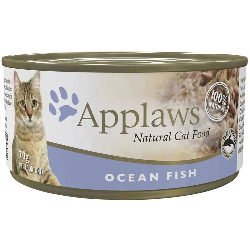 Applaws Natural Wet Cat Food Tin Ocean Fish - 70g x 24 | PeekAPaw Pet Supplies