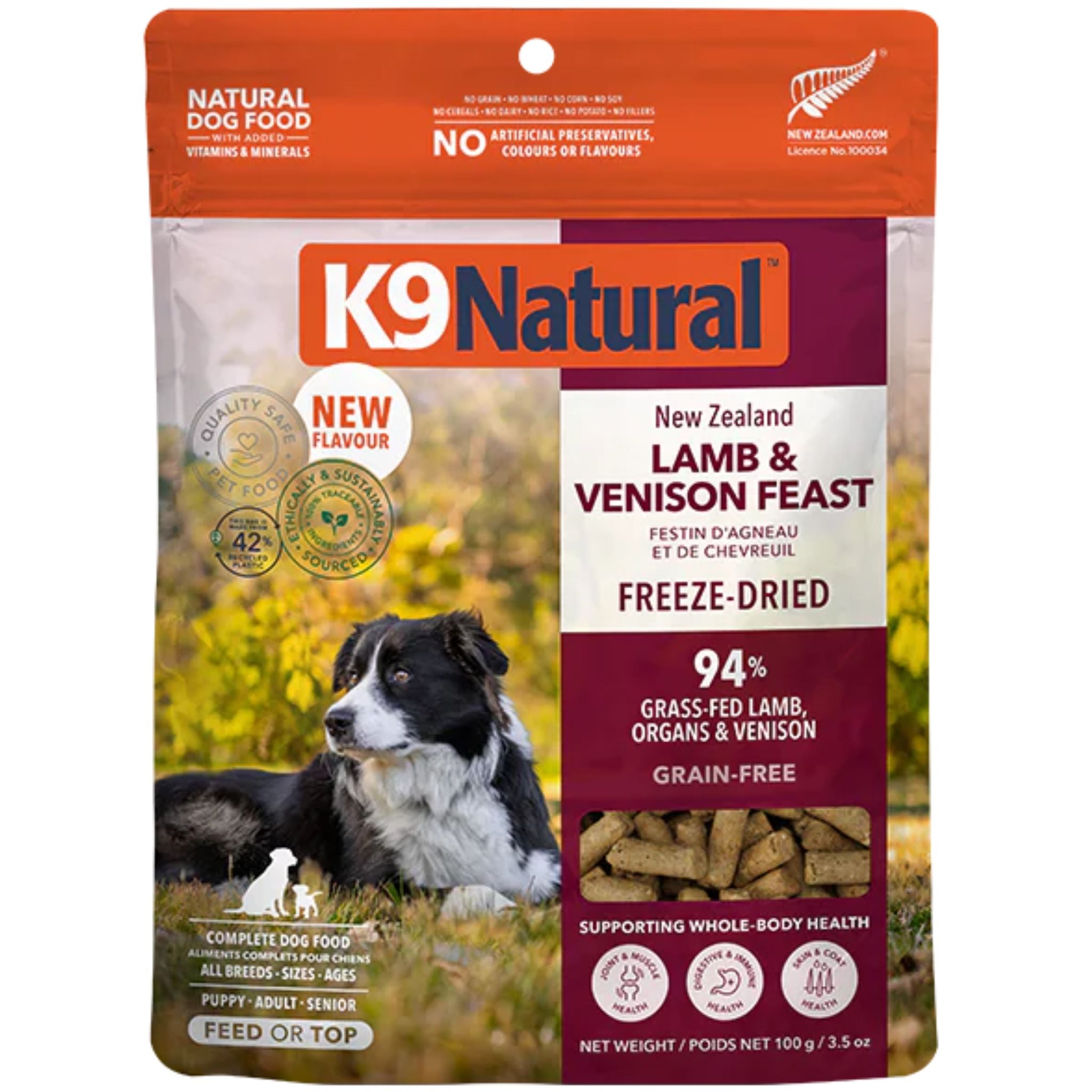 K9 Natural Lamb & Venison Feast 500g 2袋 K9 Natural Lamb & Venison Freeze Dried Dog Food 100g-1.8kg