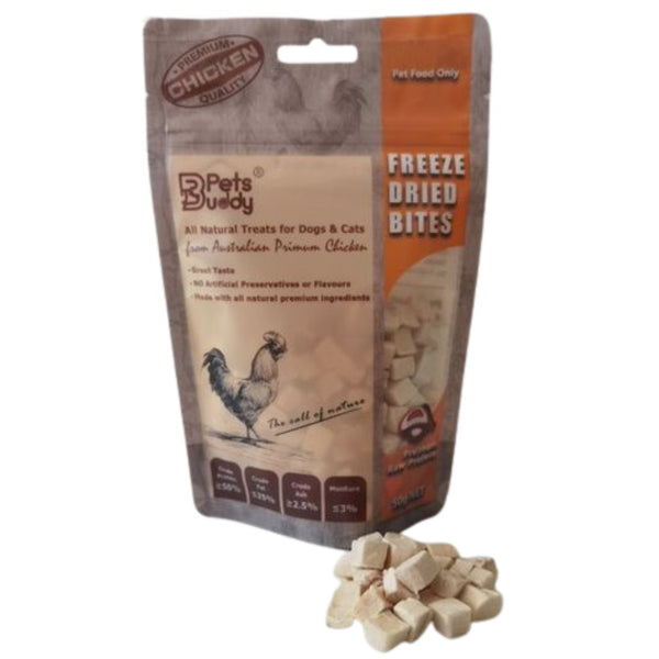 PetsBuddy Freeze-Dried Pet Treats for Dogs & Cats Chicken Breast