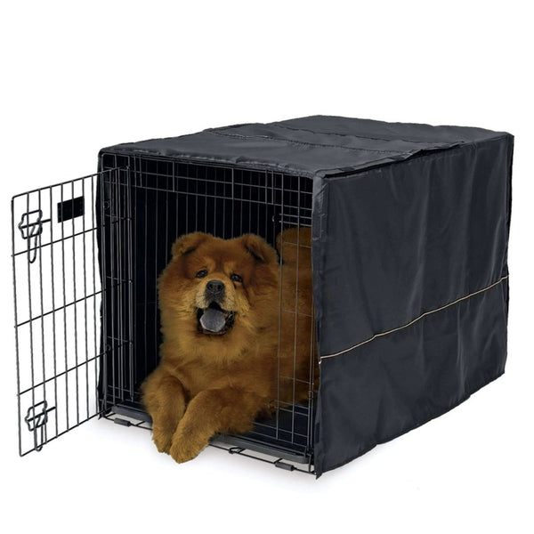 MidWest Homes for Pets QuiteTime Dog Crate Cover in Black - 36" | PeekAPaw Pet Supplies