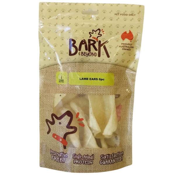 Bark & Beyond Lamb Ears - 6pc | PeekAPaw Pet Supplies