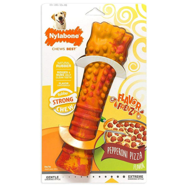 Nylabone Strong Chew Dog Toy Flavor Frenzy Pepperoni Pizza - Xlarge/Souper | PeekAPaw Pet Supplies