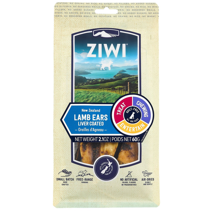 ZIWI Dog Treats Liver Coated Lamb Ears 60g | PeekAPaw Pet Supplies