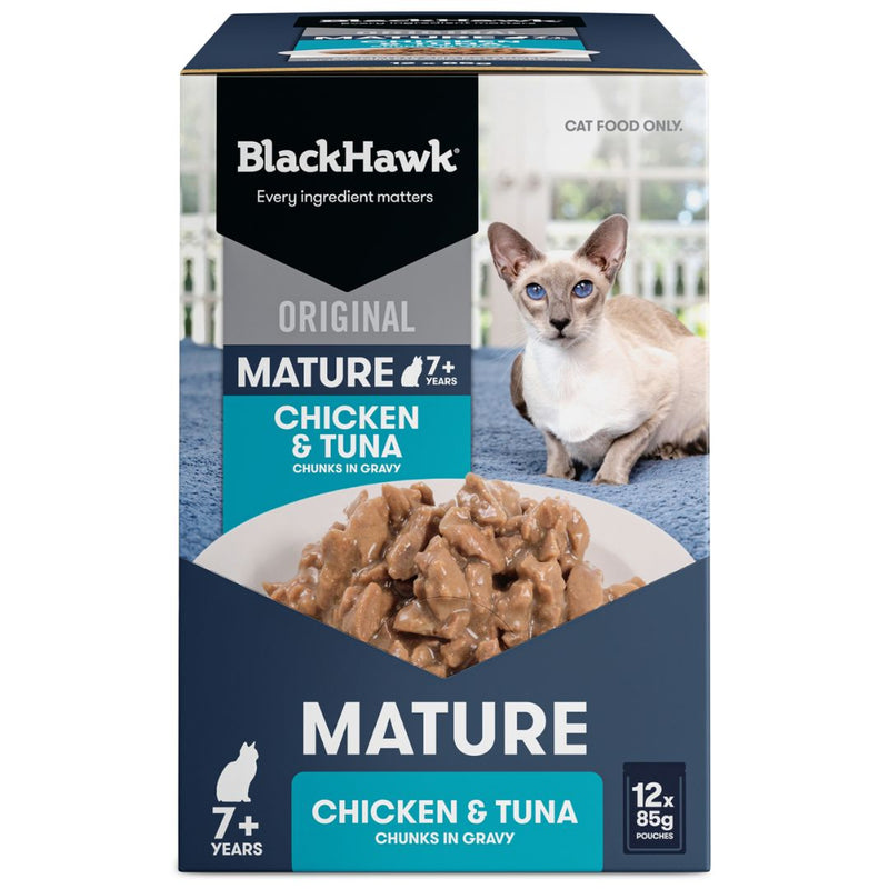 Black Hawk original Mature 7+ Wet Cat Food Chicken & Tuna | PeekAPaw Pet Supplies