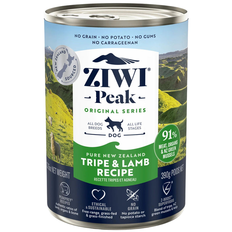 ZIWI Peak Dog Food Cans Tripe & Lamb 390g | PeekAPaw Pet Supplies