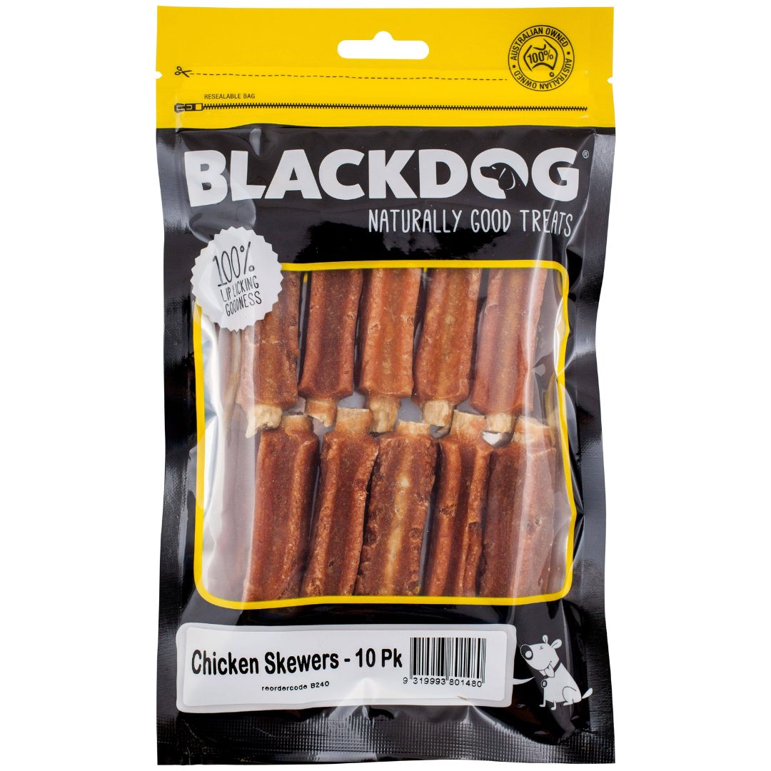 Blackdog Chicken Skewers Dog Treats - 10Pk | PeekAPaw Pet Supplies