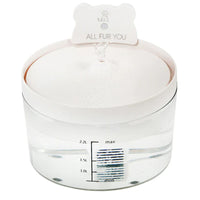 All Fur You Auto Sensor water fountain with a clear tank, water level markings and flowing spout