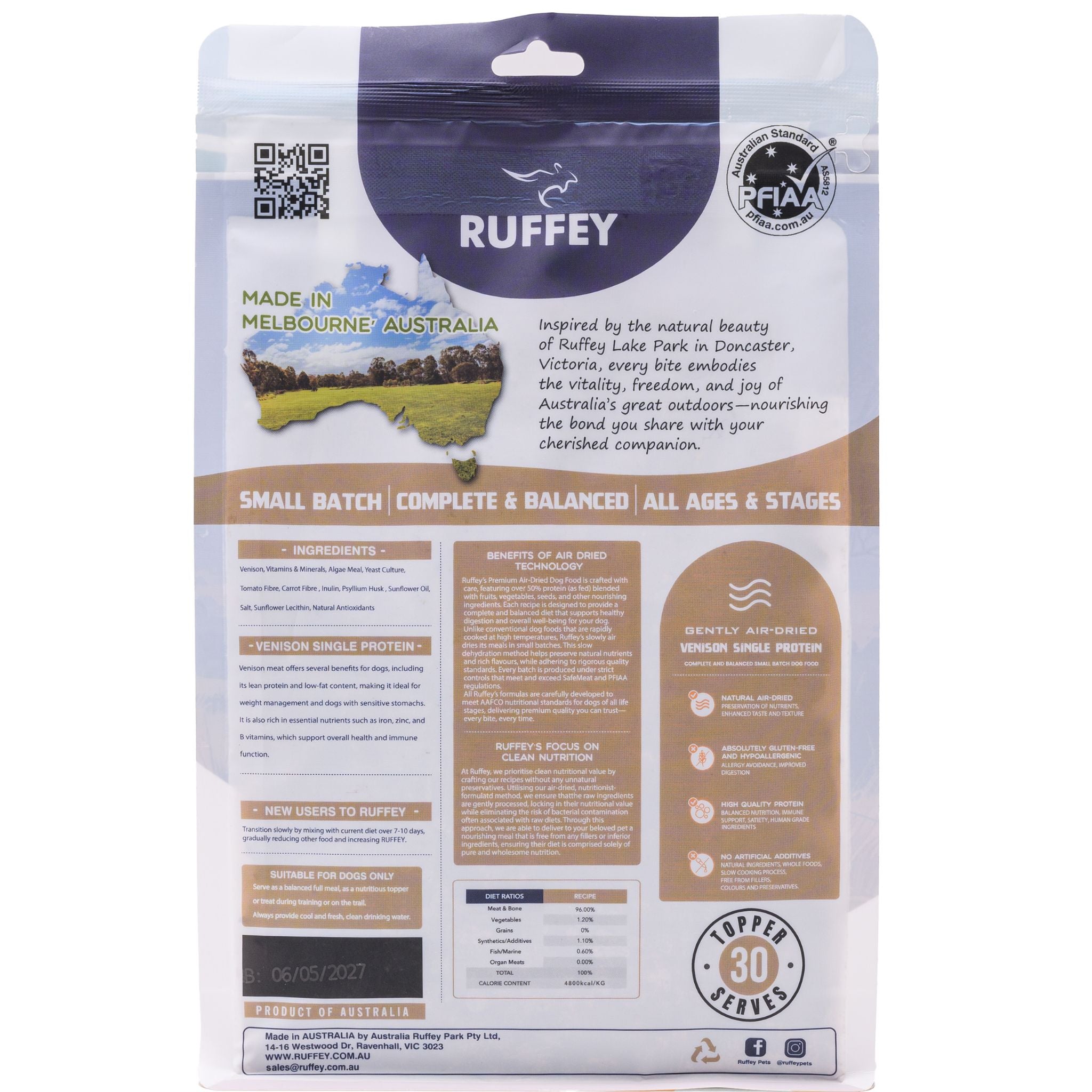 Ruffey Air Dried Dog Food Venison