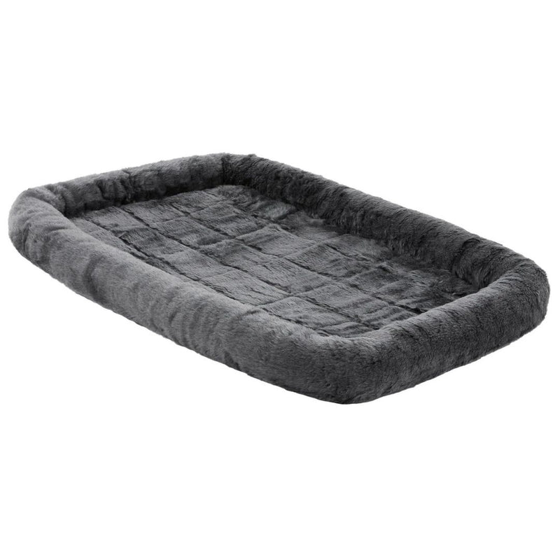 MidWest Homes for Pets QuiteTime Bolster Pet Bed - Grey 42" | PeekAPaw Pet Supplies