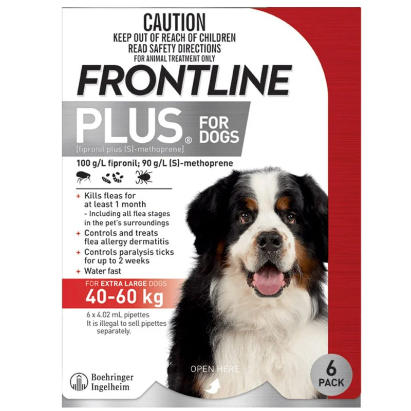 Frontline Plus for Dogs - 6 Pack (40-60kg) | PeekAPaw Pet Supplies