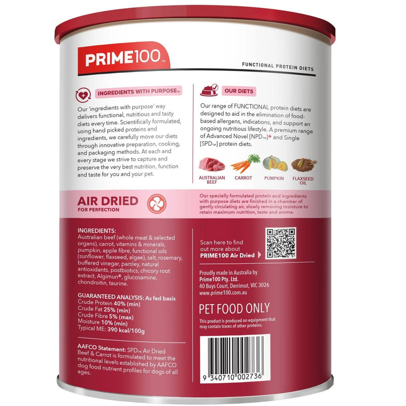 Prime100 SPD Air Dry Dog Food Beef & Carrot