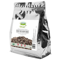Crooked Lane Harvest Chaste Tree Berry Whole 1kg bag front, silver foil pouch with a white label