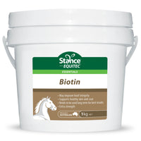 Stance Equitec Essentials Biotin hoof, skin and coat supplement for horses in a 1kg tub