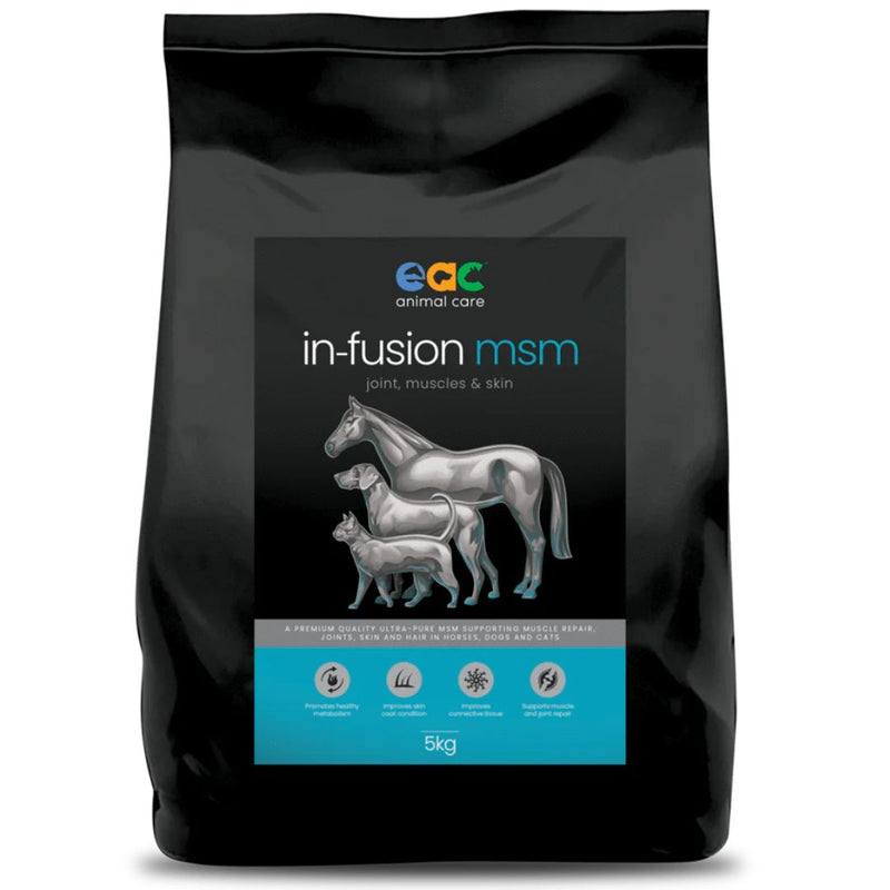 EAC Animal Care in-Fusion MSM - Ultra Pure Methylsulfonylmethane Joint Supplement for Horses, Dogs & Cats - 5kg | PeekAPaw Pet Supplies