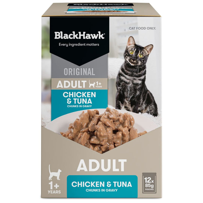 Black Hawk original Adult Wet Cat Food Chicken & Tuna | PeekAPaw Pet Supplies