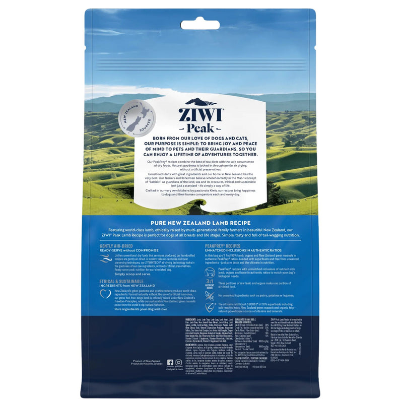ZIWI Peak Dog Food Air Dried Lamb | PeekAPaw Pet Supplies