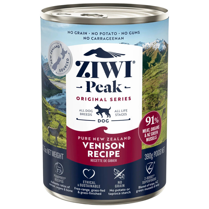 ZIWI Peak Dog Food Cans Venison 390g | PeekAPaw Pet Supplies