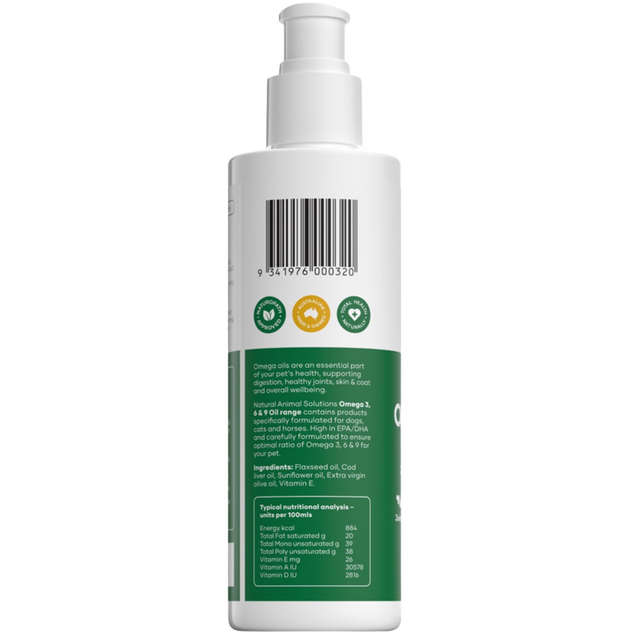 Natural Animal Solutions Omega Oil 3, 6 & 9 For Dogs, Cats, Horses & Small Animals