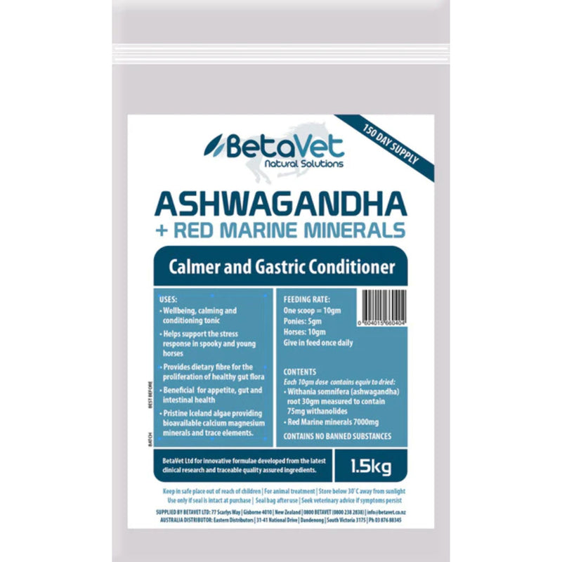 BetaVet Natural Solutions Ashwagandha + Red Marine Minerals for Horses