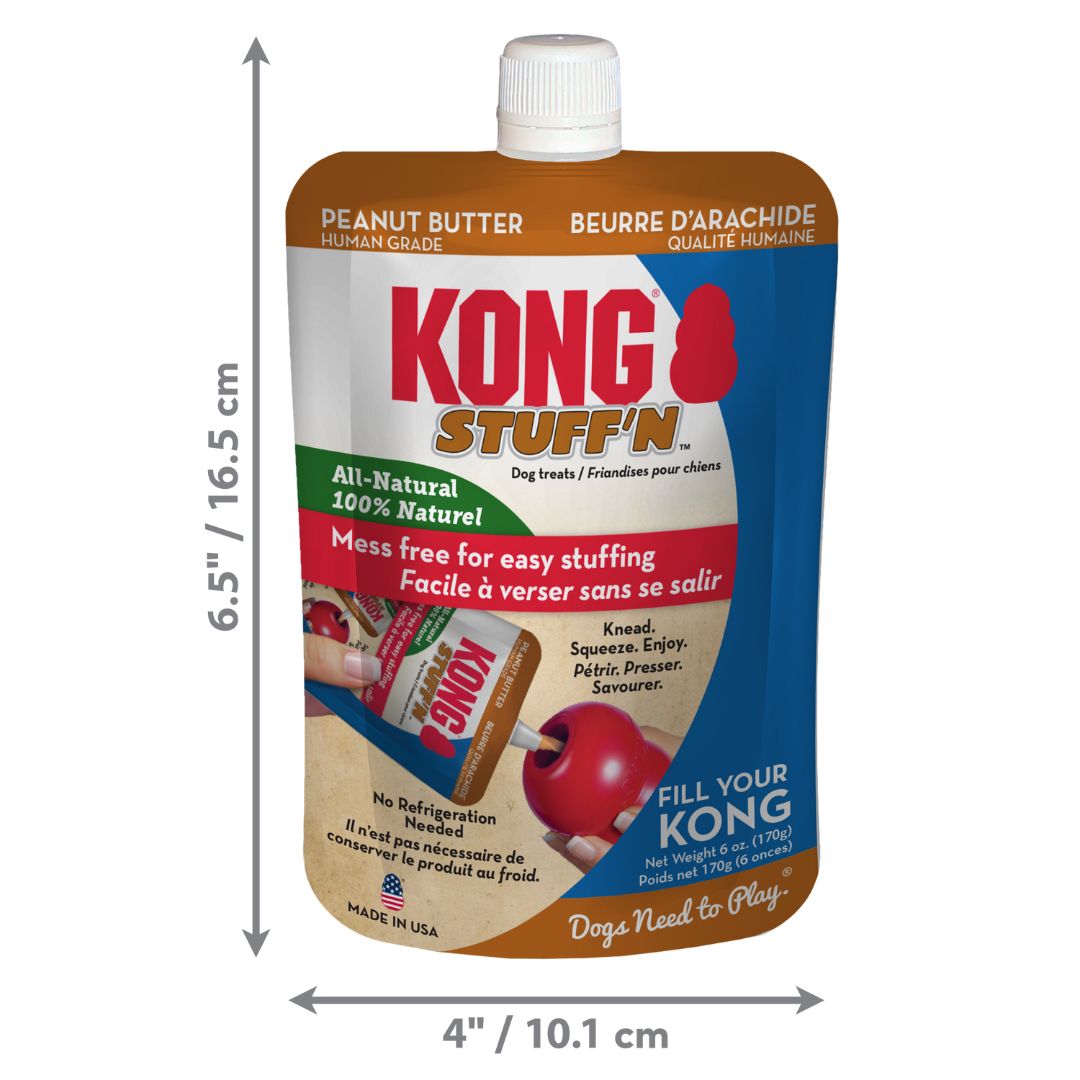 KONG Dog Treats Stuff 'N All Natural Peanut Butter  | PeekAPaw Pet Supplies